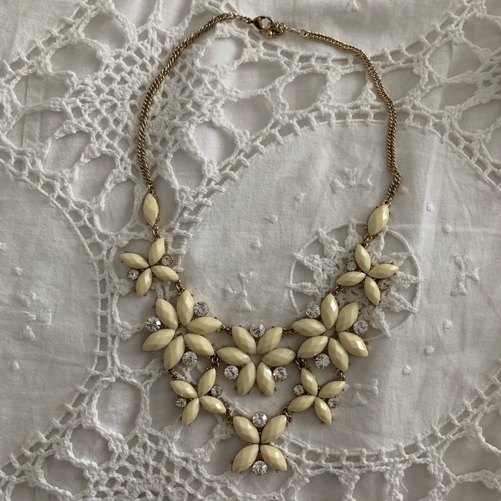 Floral Necklace with Jewel Embellishments